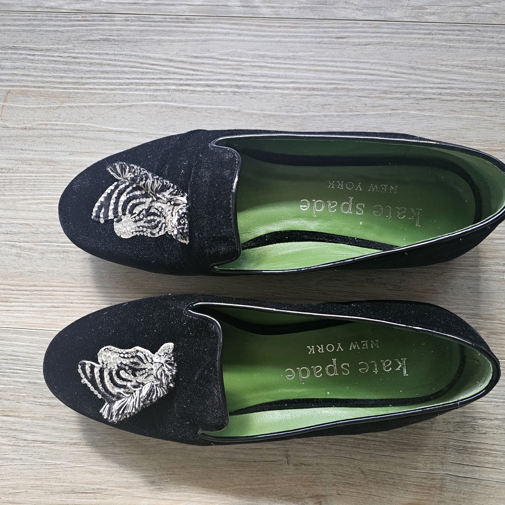 Kate Spade Black Embroidered Women's Loafers